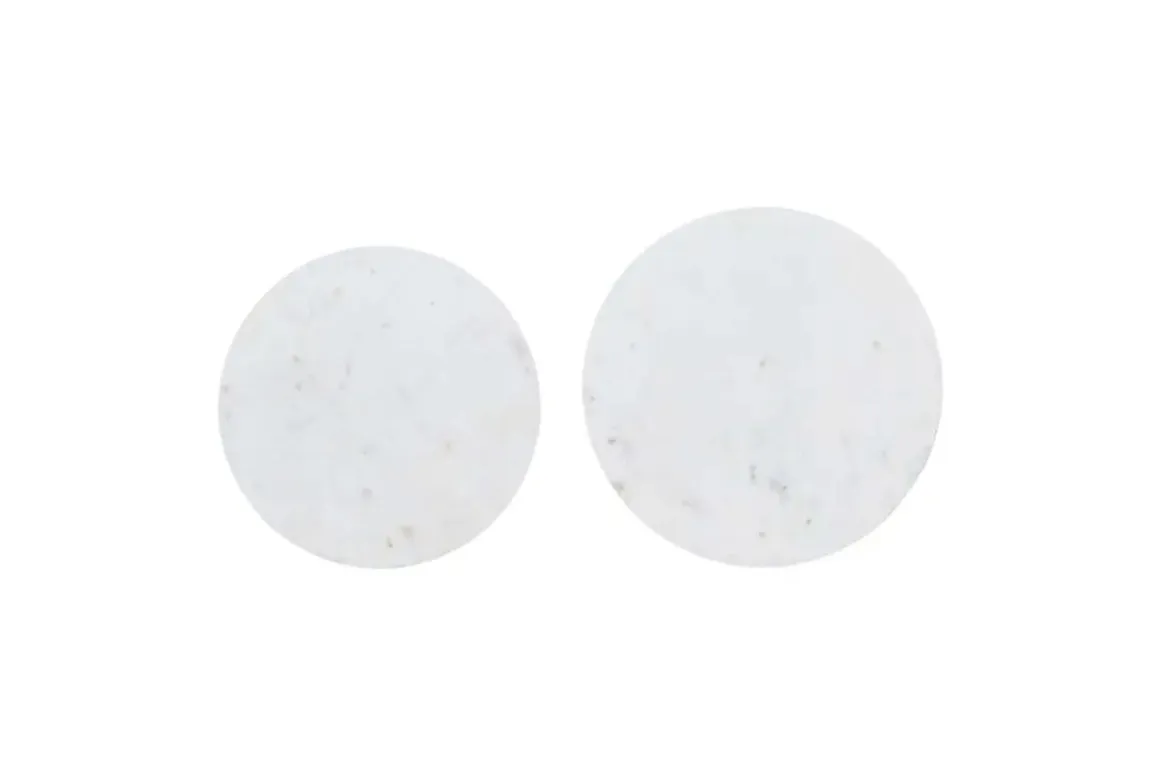 Camille Nesting Table In White Marble, Set Of 2