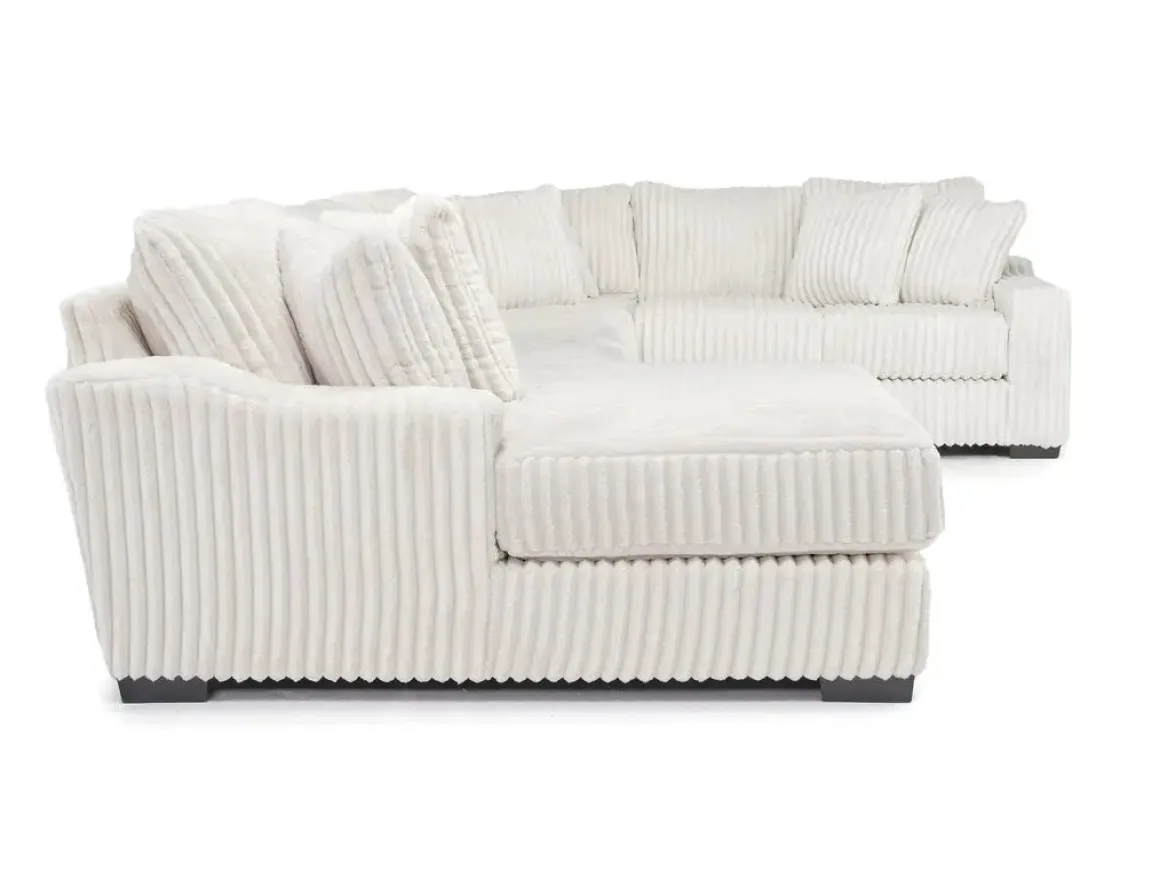Casper 4 Piece Sofa Chaise Sectional In Pony Slate, Left Facing