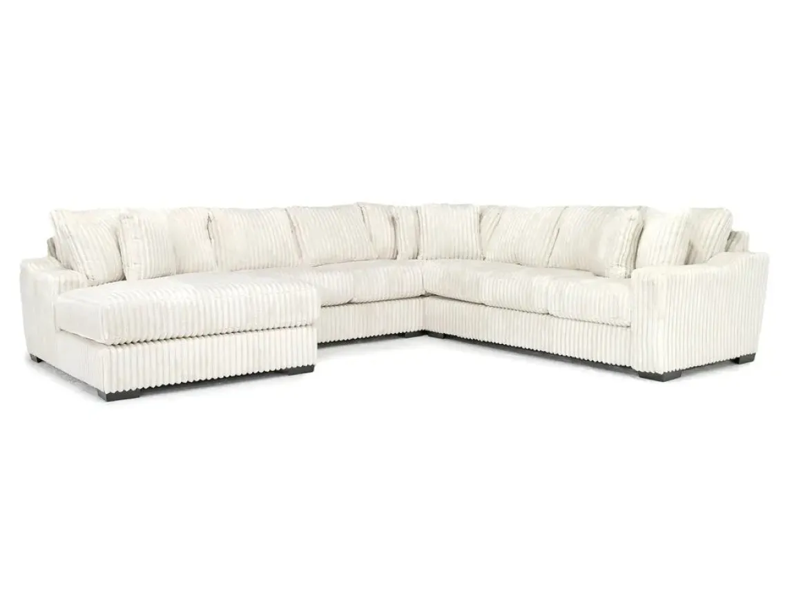 Casper 4 Piece Xl Loveseat Chaise Sectional In Pony Slate, Left Facing