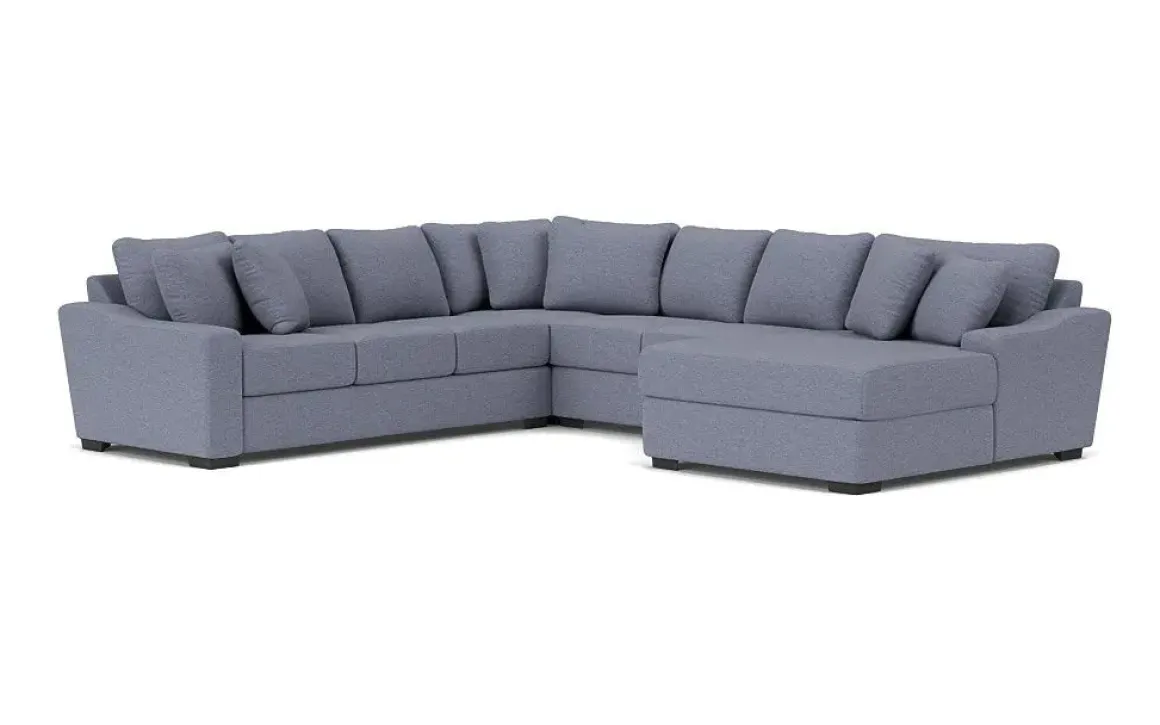 Casper Crypton Performance Extra Large Tux Loveseat Chaise Sectional In Custom, Left Facing