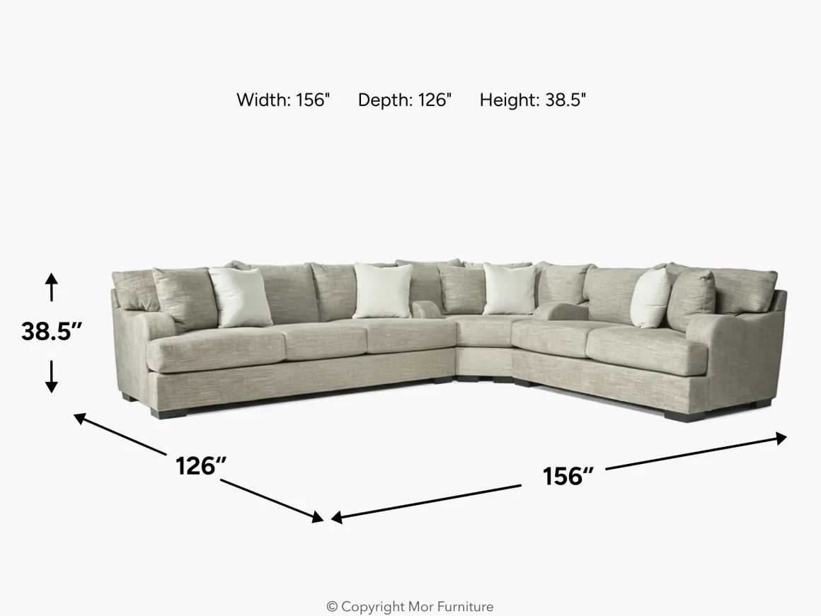 Catamaran 3 Piece Sectional In Coconut Stone