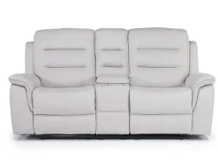 Chanell Reclining Console Loveseat In New Nappa Light Gray