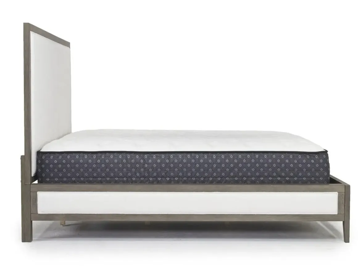 Chloe Upholstered Panel Bed In Gray/White, Queen