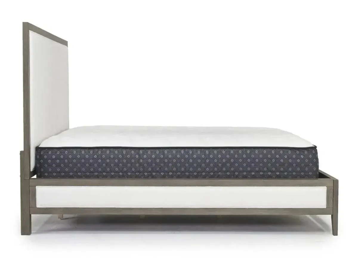 Chloe Upholstered Panel Bed In Gray/White, Queen