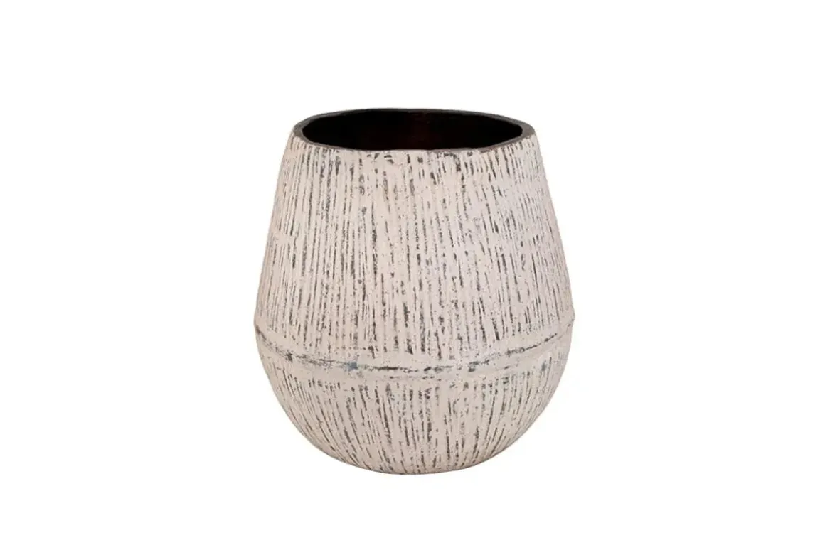 Claymount Large Vase In Distressed White