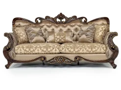 Constantine Sofa & Loveseat In Gold