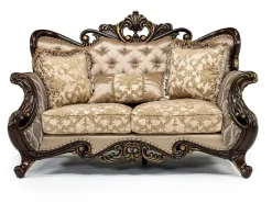 Constantine Sofa & Loveseat In Gold