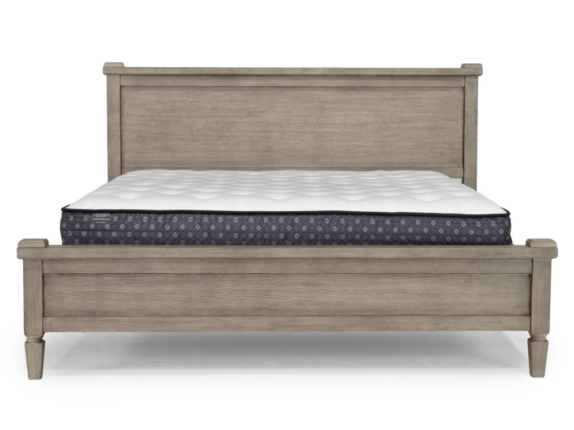 Country Side Canopy Bed, Dresser, Mirror & 2 Drawer Nightstand In Brown, Queen