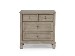Country Side Canopy Bed, Dresser, Mirror & 2 Drawer Nightstand In Brown, Queen