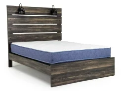Dallas Panel Bed W/ Lights In White Wash, Twin