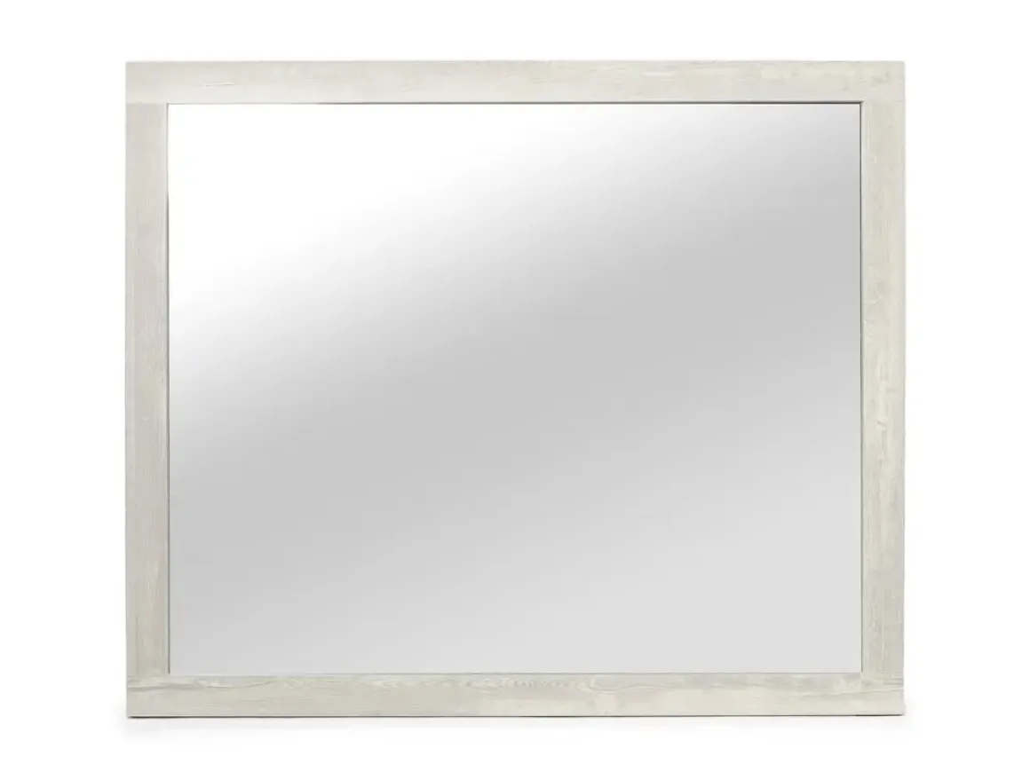 Dallas Panel Bed W/ Lights, Dresser, Mirror & Nightstand In White Wash, Twin