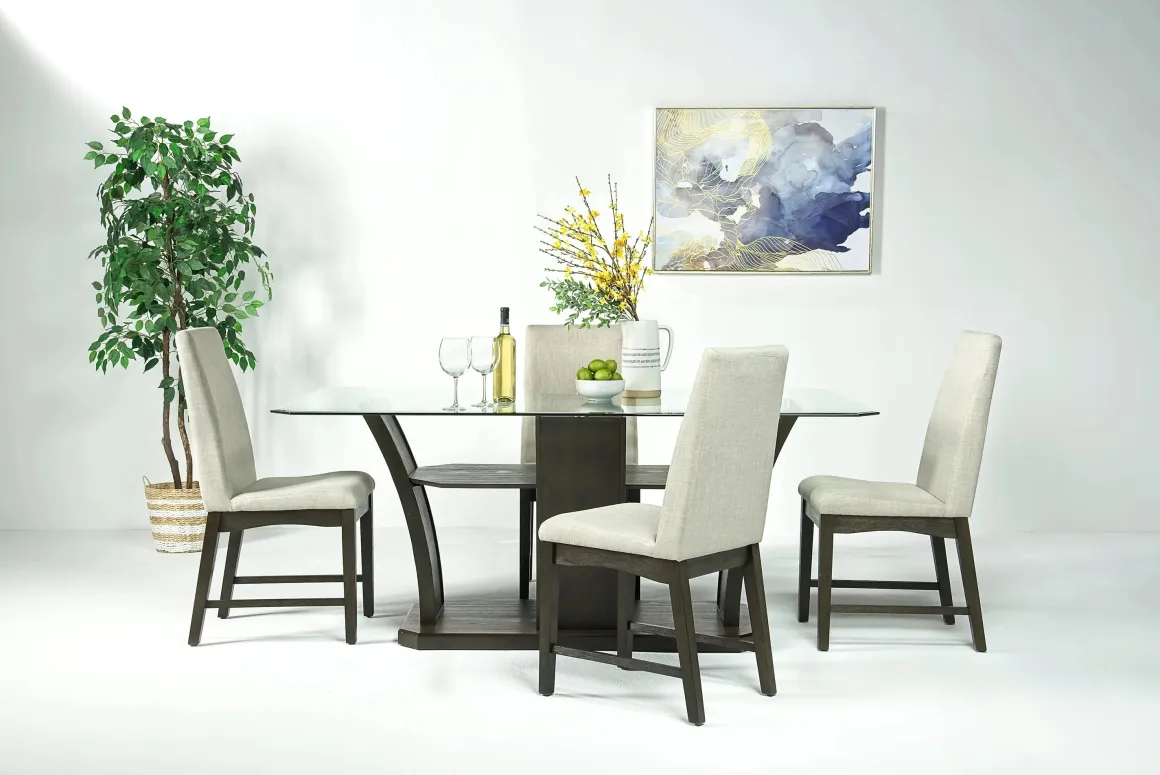 Dapper Dining Table & 4 Chairs In Gray