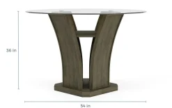 Dapper Round Counter Height Dining Table & 4 Stools In Gray