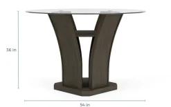 Dapper Round Counter Height Dining Table & 4 Stools In Gray