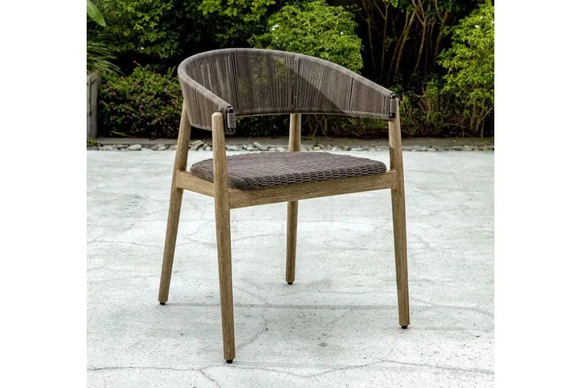 Dermott Outdoor Side Chair In Brown, Set Of 2