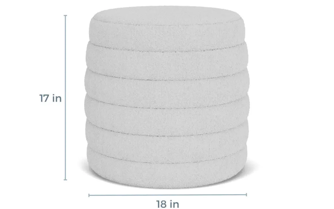 Duntler Accent Ottoman In Ivory