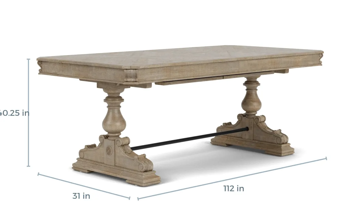 Durango Dining Table, 6 Chairs & 2 Arm Chairs In Fawn