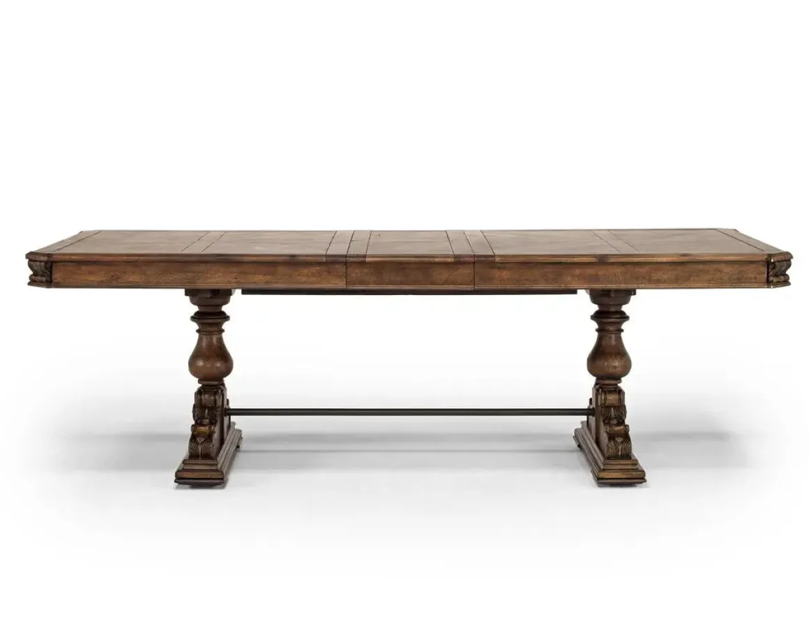 Durango Dining Table, 4 Side Chairs & 2 Arm Chairs In Fawn