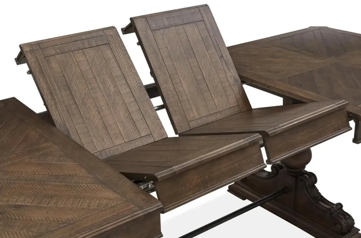 Durango Dining Table, 4 Side Chairs & 2 Arm Chairs In Fawn