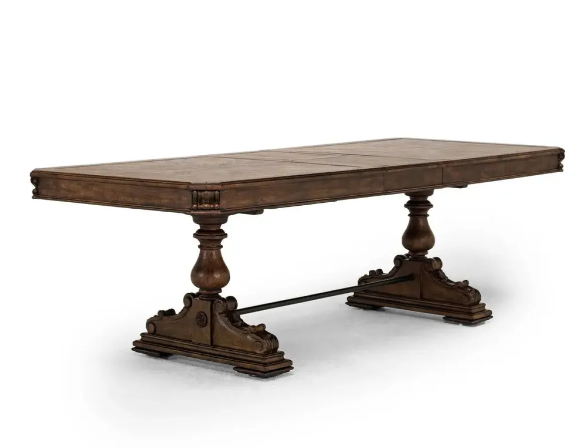 Durango Dining Table, 4 Side Chairs & 2 Arm Chairs In Fawn