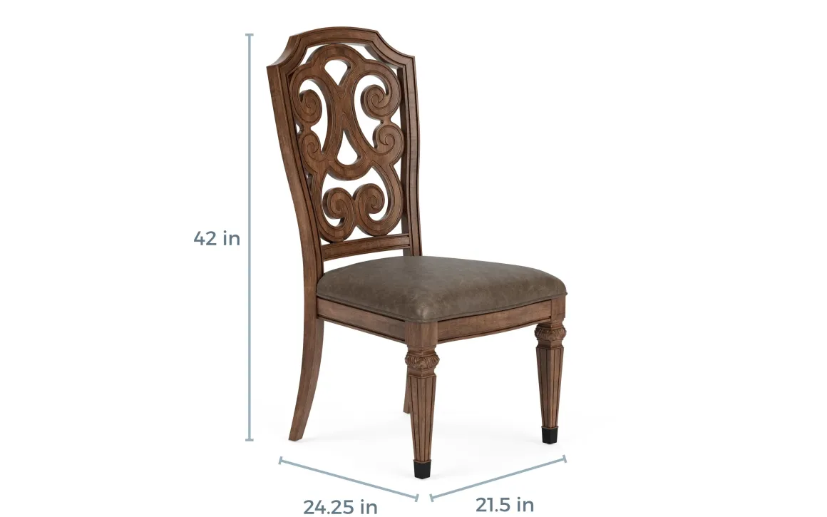Durango Side Chair In Fawn, Upholstered