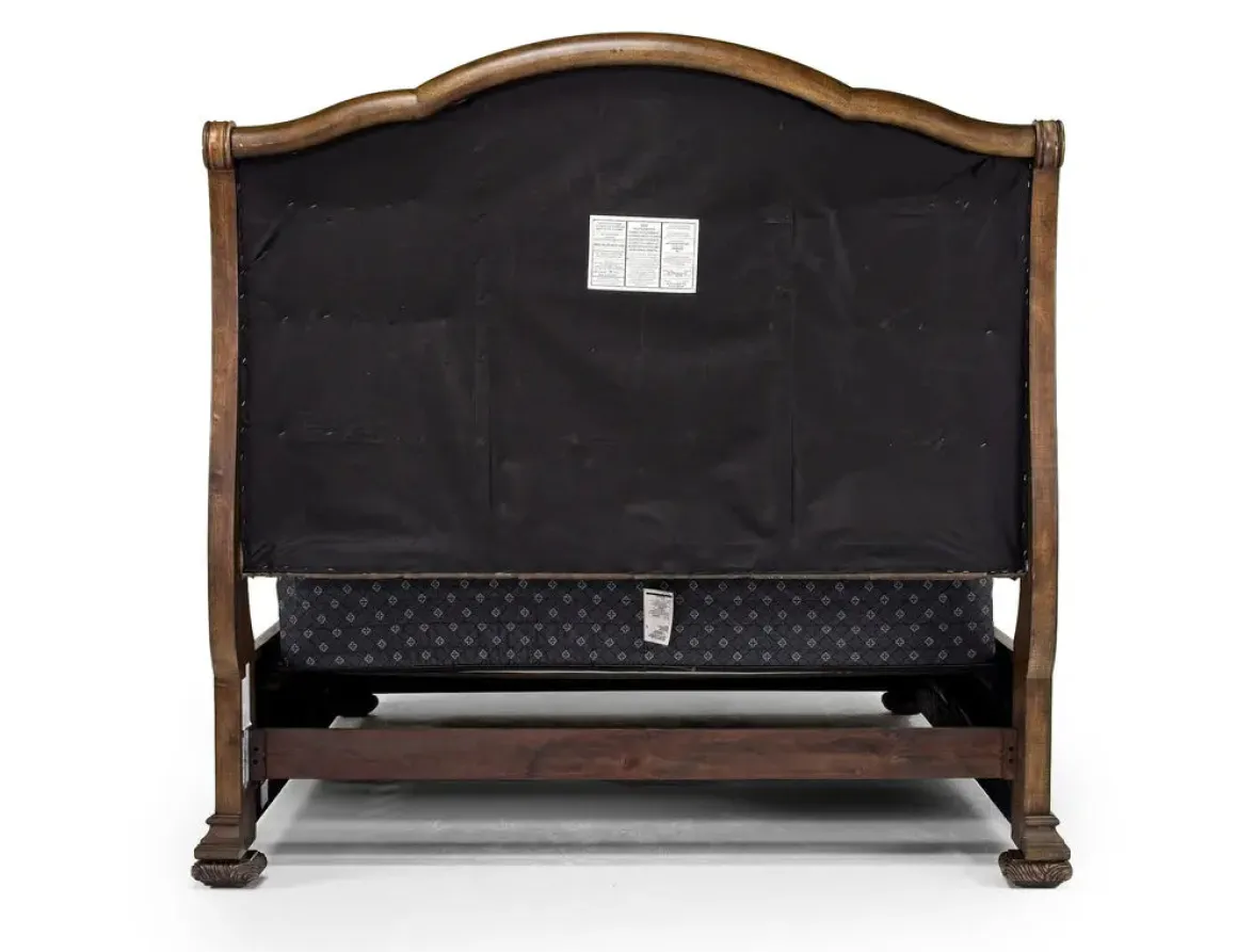 Durango Upholstered Sleigh Bed W/ Storage In Fawn, Queen