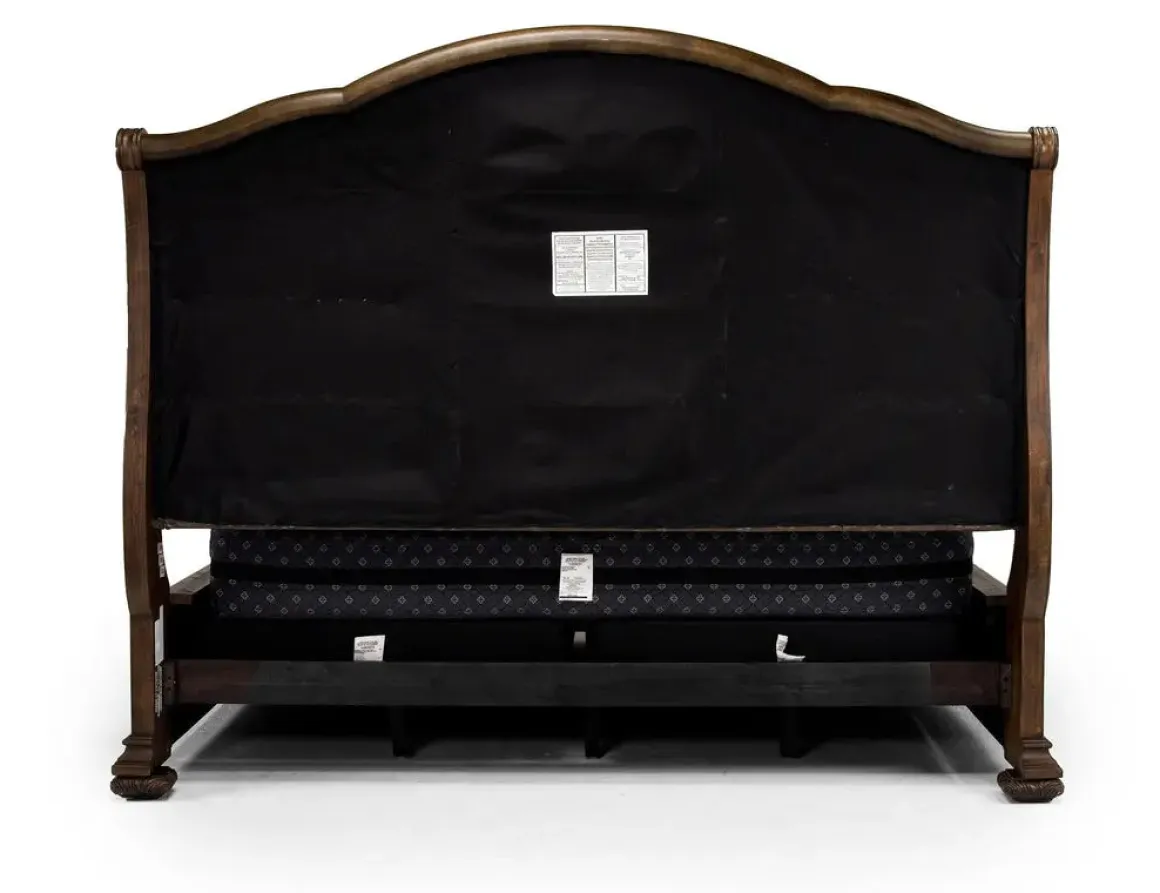 Durango Upholstered Sleigh Bed W/ Storage In Fawn, Queen