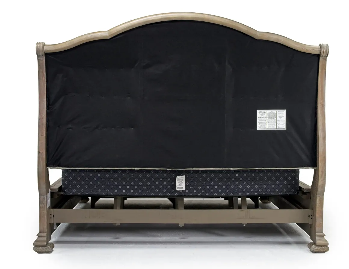 Durango Upholstered Sleigh Bed W/ Storage In Fawn, Queen