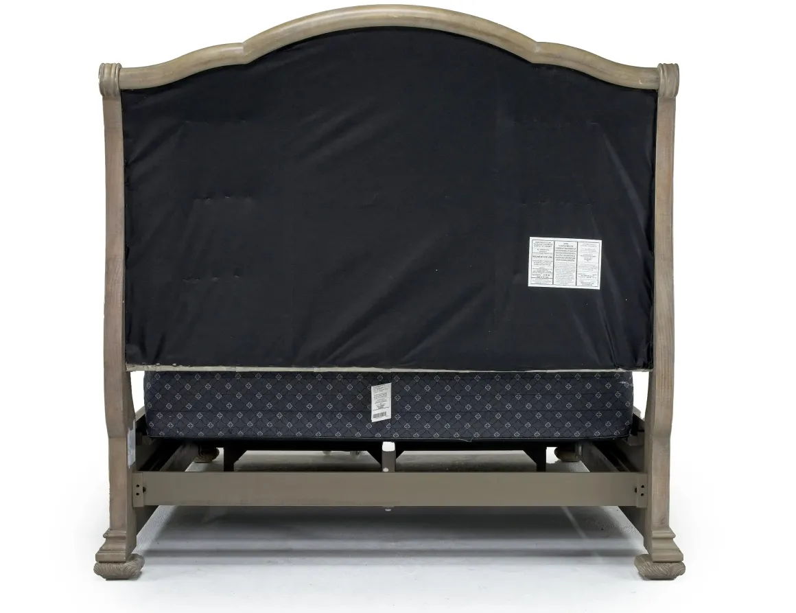 Durango Upholstered Sleigh Bed W/ Storage In Fawn, Queen