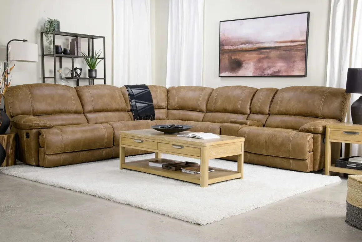 Dusty 6 Piece Reclining Sectional In Bonanza Silt