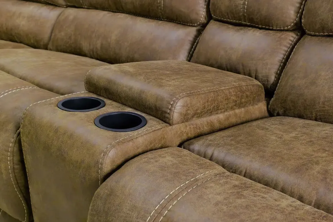 Dusty 6 Piece Reclining Sectional In Bonanza Silt