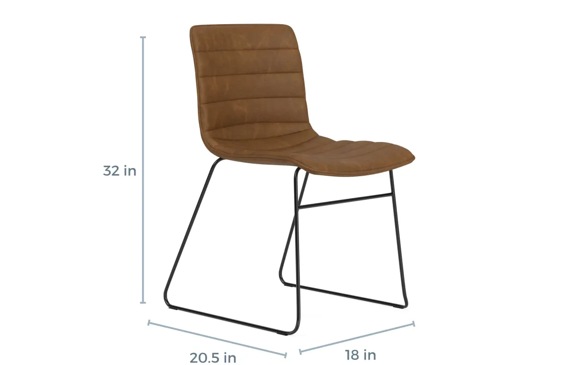 Ella Side Chair In Slate Leather