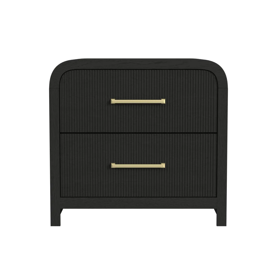 Emberly Panel Bed, Dresser, Mirror & Nightstand In Black, Twin
