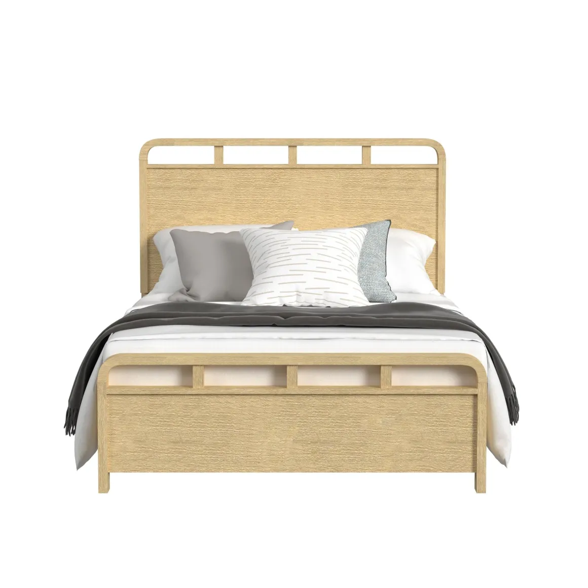 Emberly Panel Bed, Dresser, Mirror & Nightstand In Black, Twin
