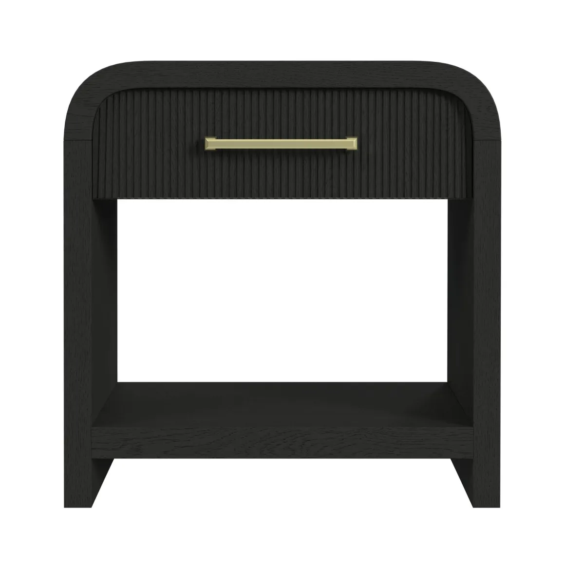 Emberly Panel Bed, Dresser, Mirror & Nightstand In Black, Twin