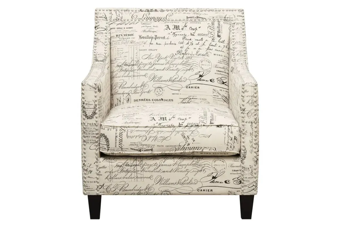 Emery Accent Chair In French Script