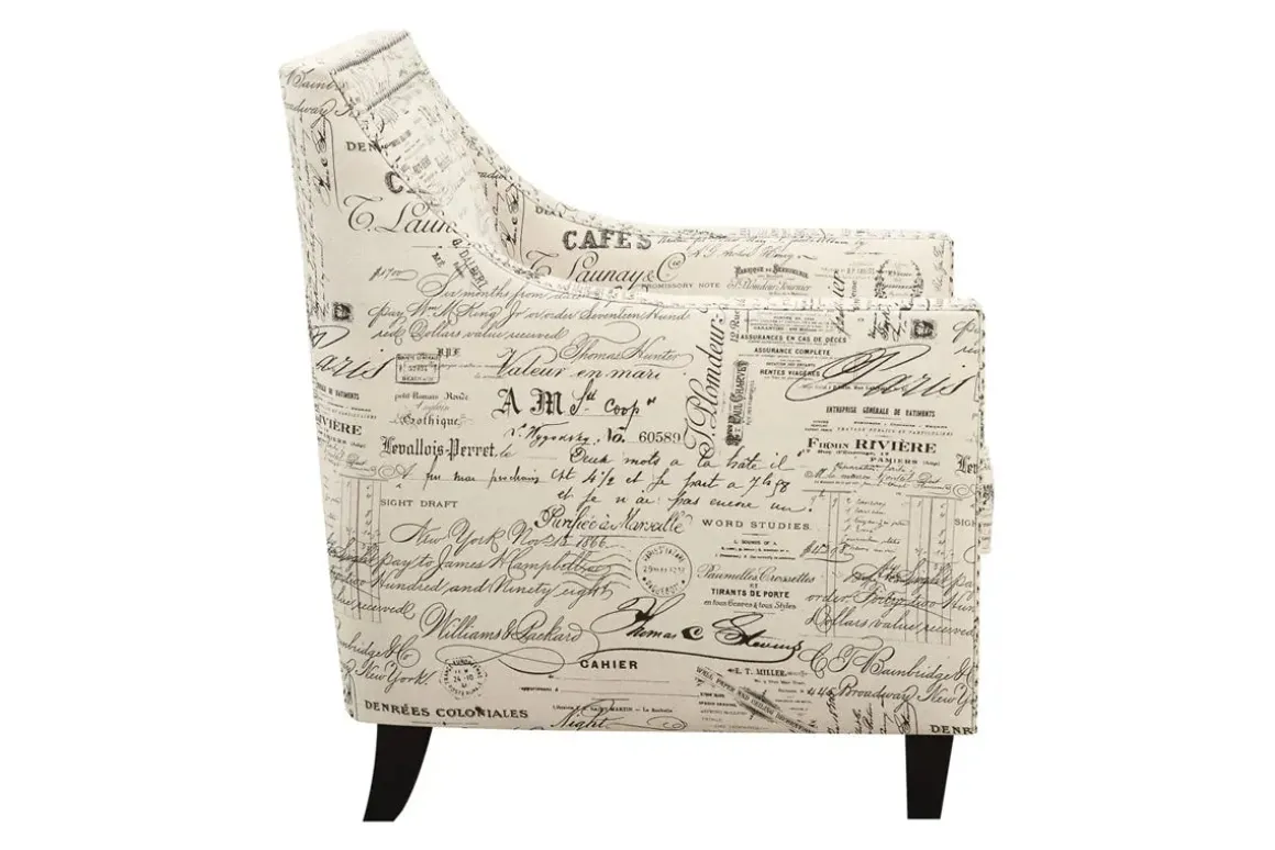 Emery Accent Chair In French Script