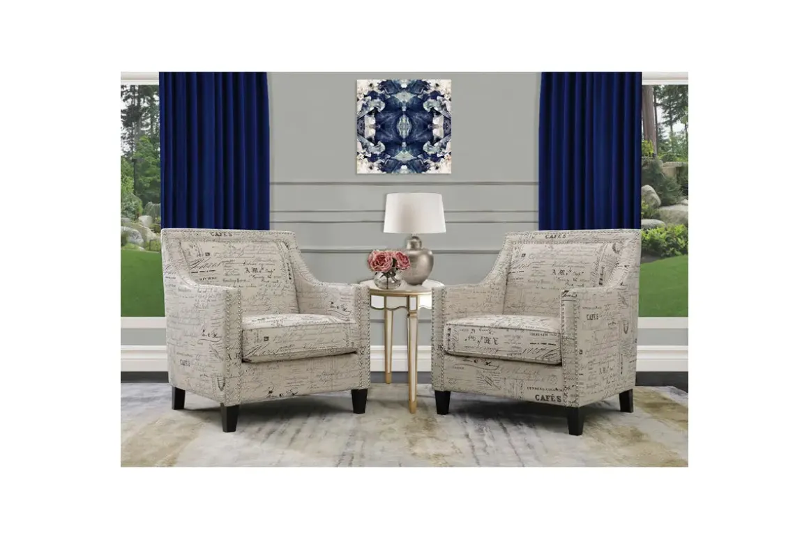 Emery Accent Chair In French Script