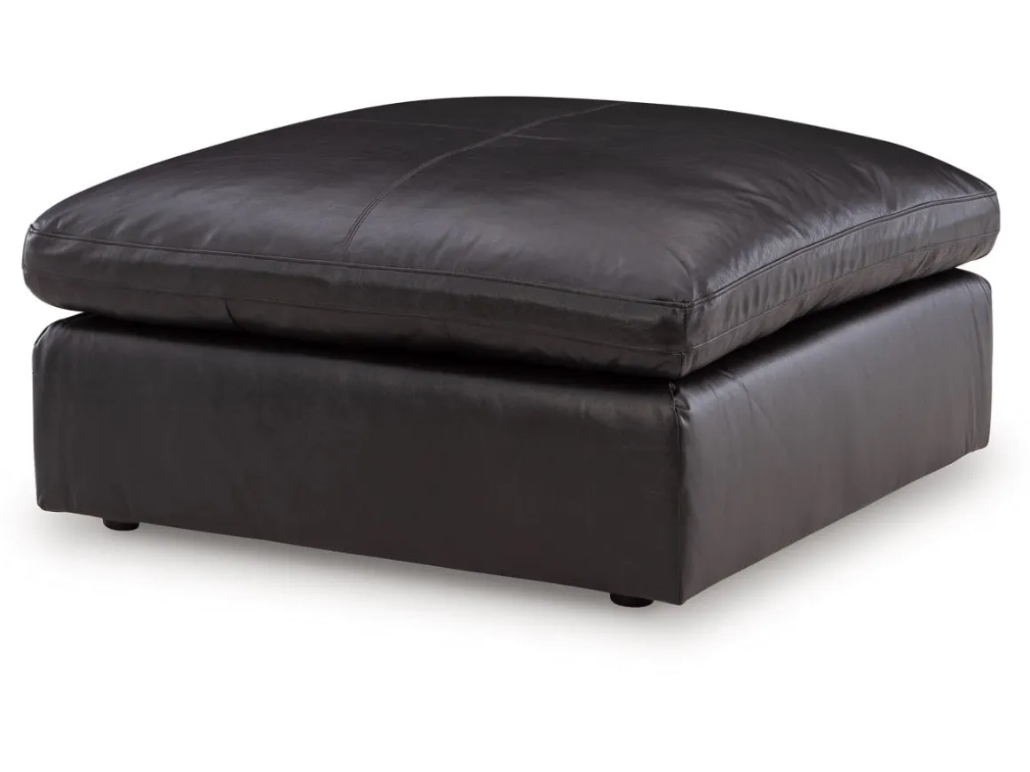 Emillia Oversized Ottoman In Caramel Leather
