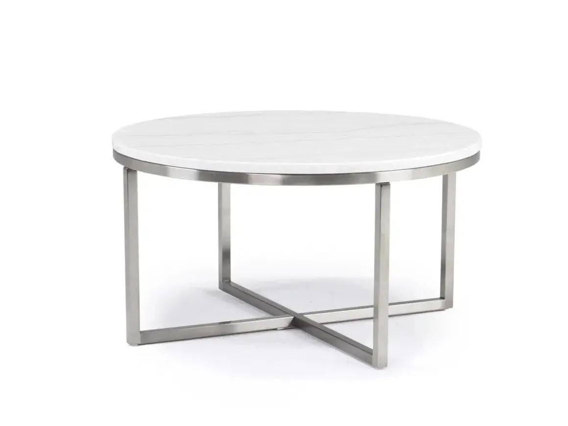 Esme Round Coffee Table In Snowfall