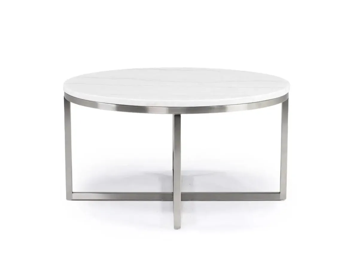 Esme Round Coffee Table In Snowfall