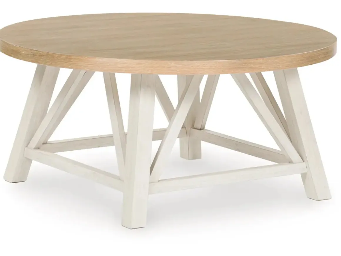 Fawndell Coffee Table & 2 End Tables In Antique White/Brown