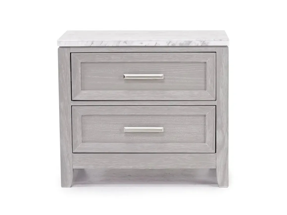 Fiona Storage Bed, Dresser, Mirror & Nightstand In Mist Gray, Queen