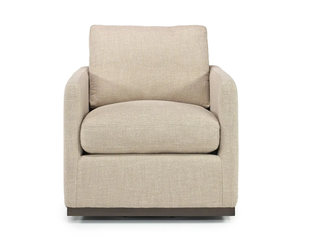 Flax Swivel Chair In Coffee Leather