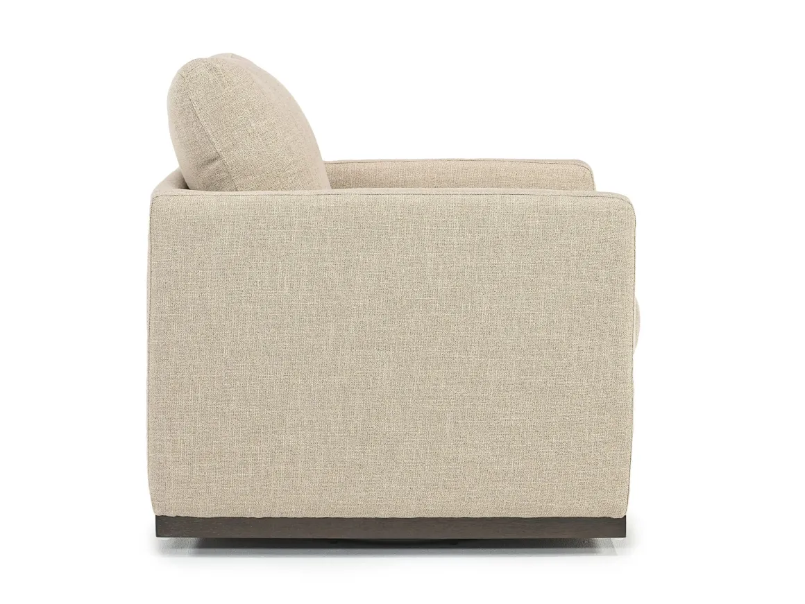 Flax Swivel Chair In Coffee Leather
