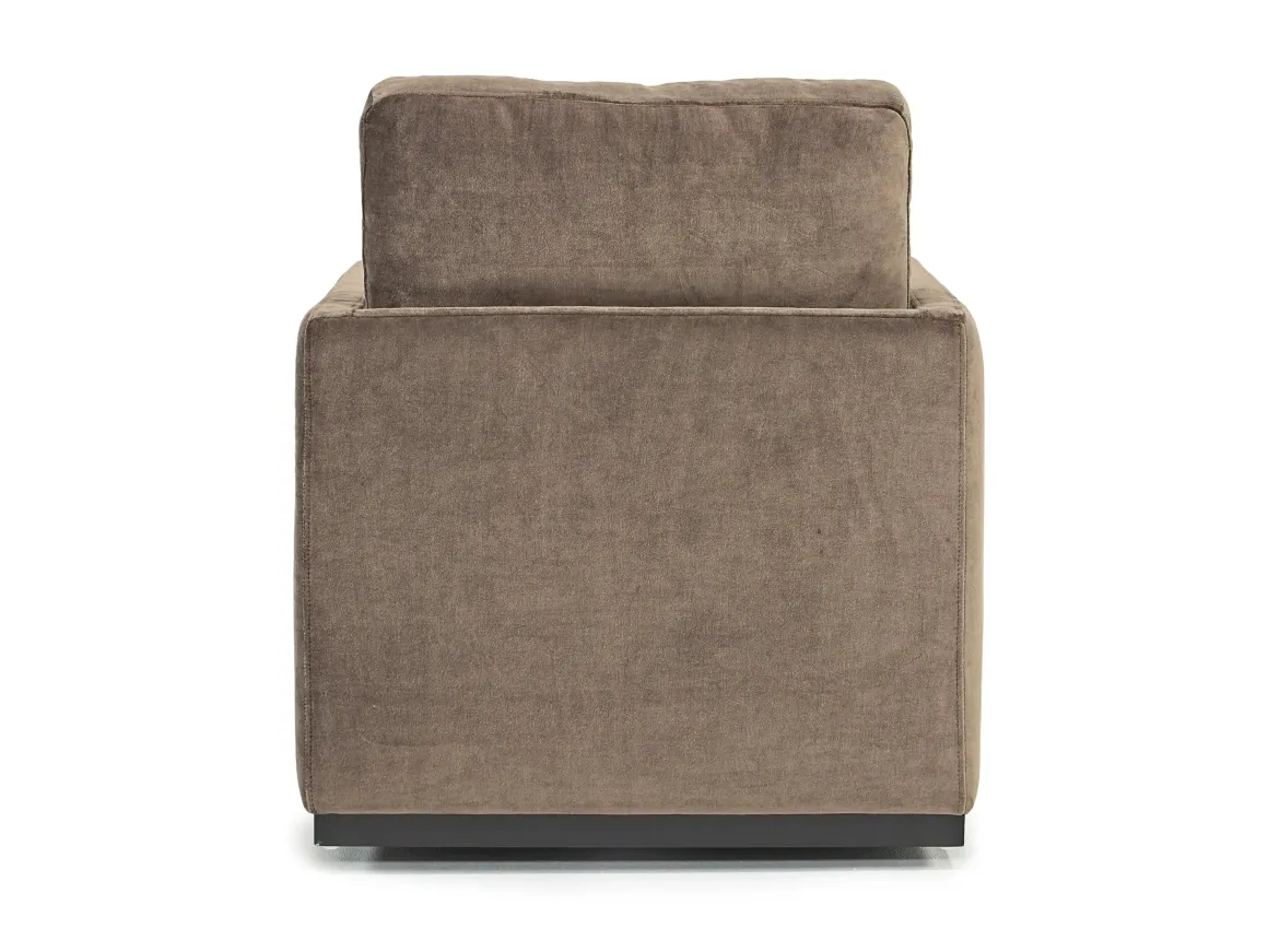 Flax Swivel Chair In Coffee Leather