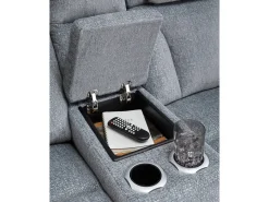 Forest Lake 2 Power Console Loveseat In Alloy