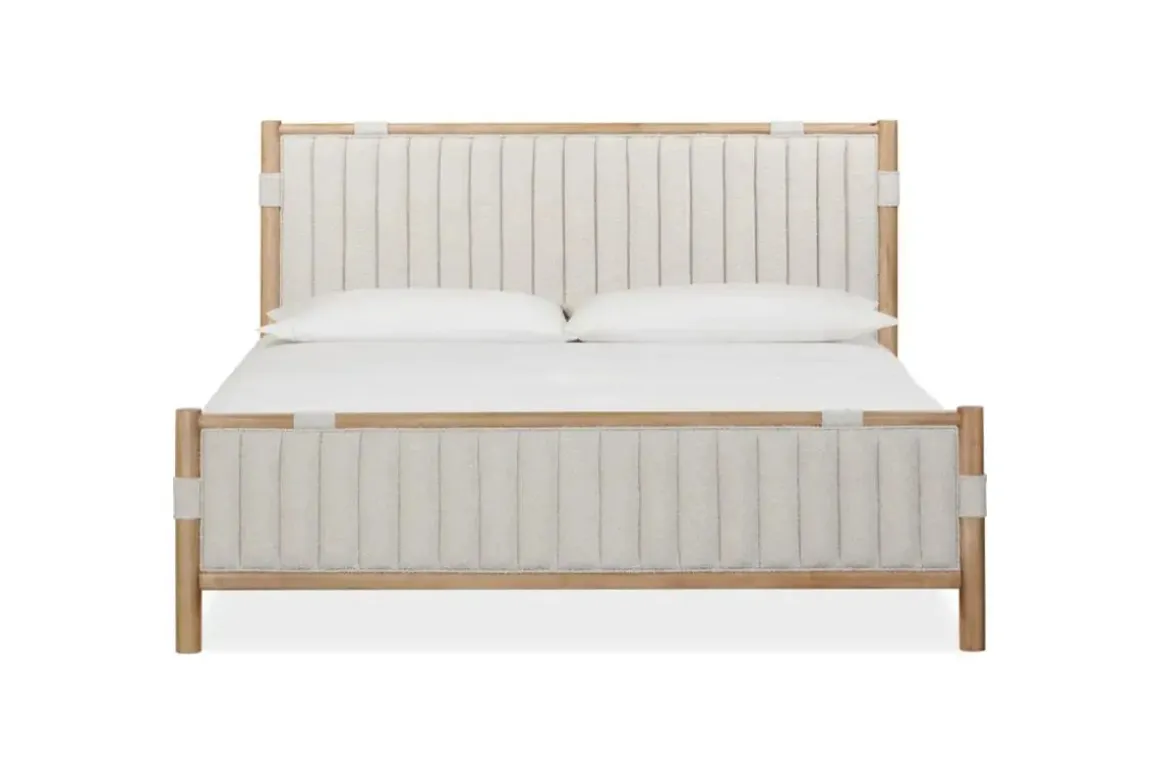 Furano Channel Upholstered Panel Bed, Dresser, Mirror & Nightstand In Ginger, Full