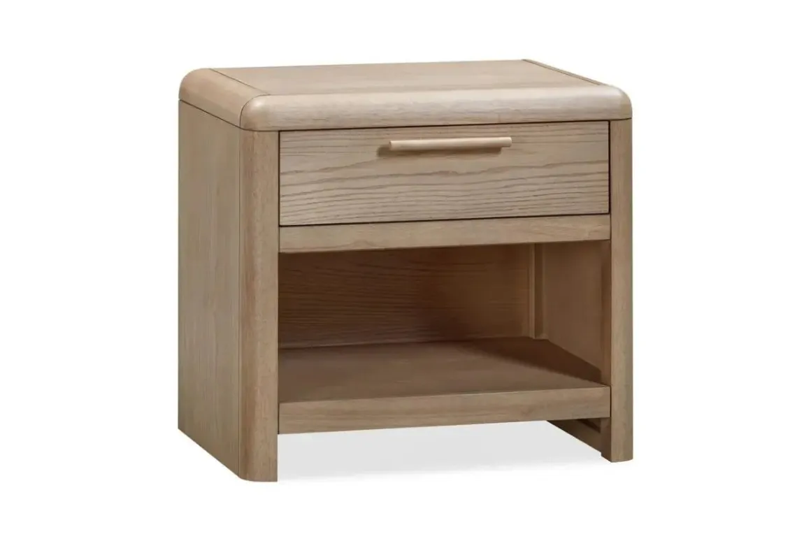 Furano Upholstered Bed, Dresser, Mirror & 1 Drawer Nightstand In Ginger, Full