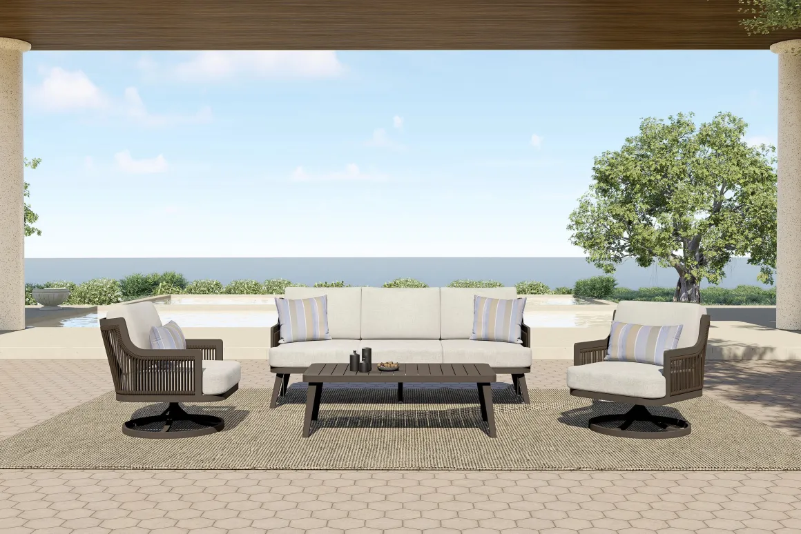 Genova Outdoor Coffee Table In Brown